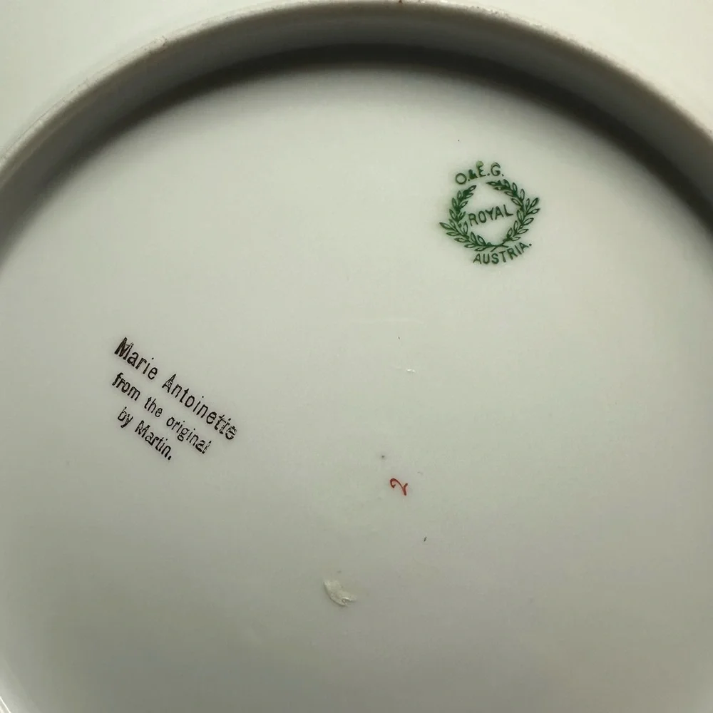Antique Marie Antoinette O & EG Royal Austria Porcelain Monogram Plate